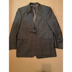 Roberto Villini Mens Blazer Sport Coat 44L Houndstooth 2 Button Wool Brown Italy